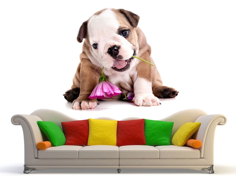 Puppy Wall Decal Dog Nursery Decor, Dog Wall Stickers Puppies Removable
