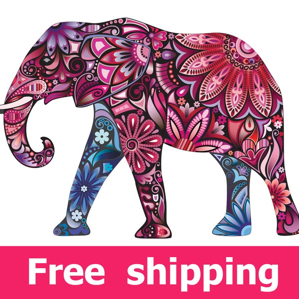 Pink Elephant Wall Decal Etsy
