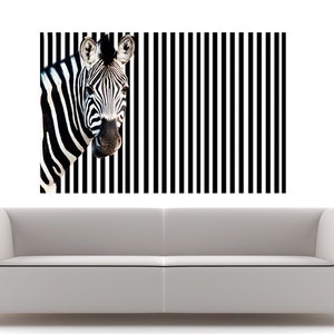 Zebra wall sticker room decor, zebra wall decal removable vinyl animal zebra room design. zebra print stripe mural zebras wall art img060 image 2