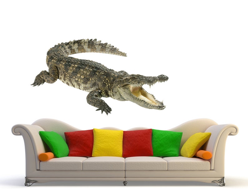 FL008 mural wall art Crocodile wall sticker nursery decor crocodiles wall decal removable vinyl wild animal alligator for room designs