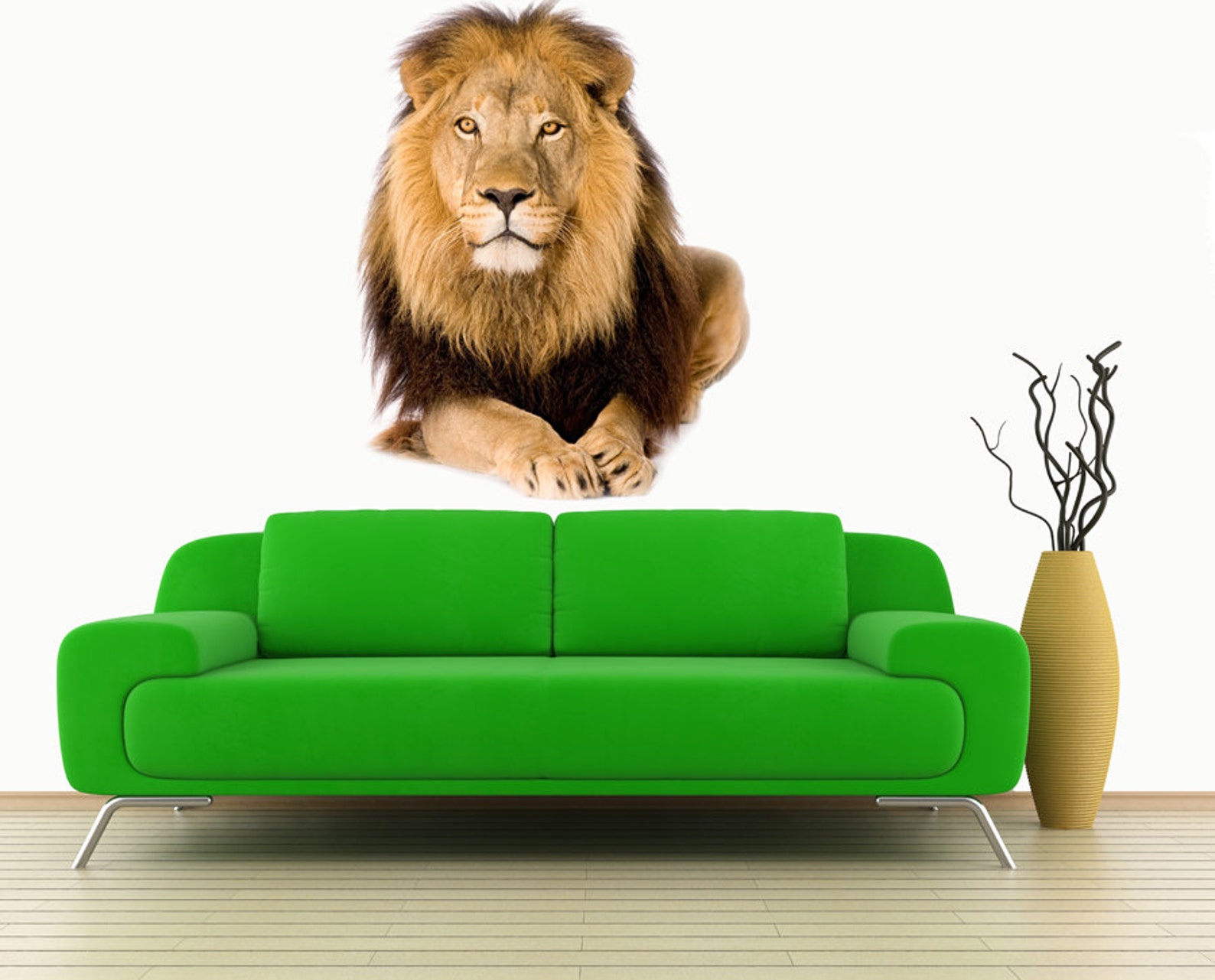 Lion Wall Decal Huge Decor, Lion Wall Sticker Removable Vinyl Wild