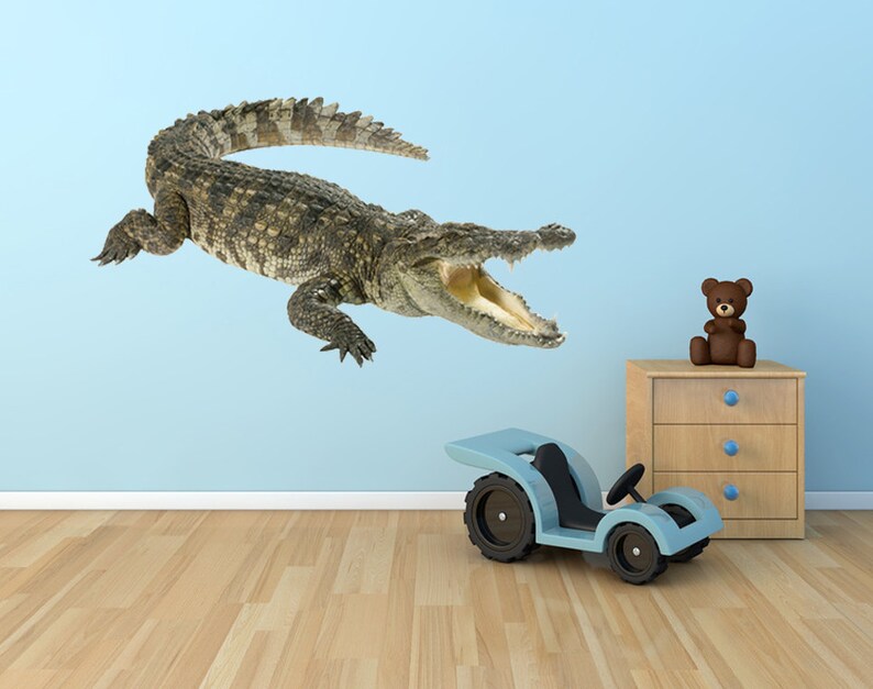 FL008 mural wall art Crocodile wall sticker nursery decor crocodiles wall decal removable vinyl wild animal alligator for room designs