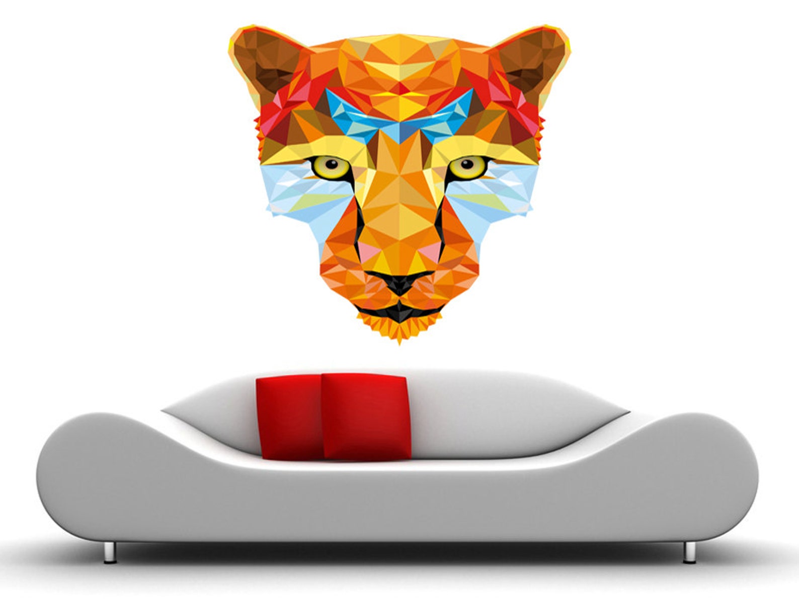 Geometric Wall Decal Leopard Geometric Decal Tiger Geometric Etsy