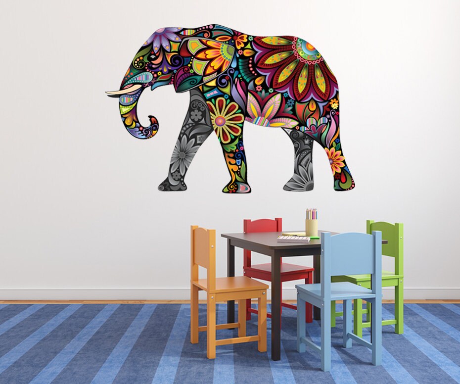 Elephant Wall Decal Nursery Wall Sticker Elephant Wall Art Etsy UK
