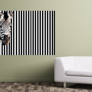 Zebra wall sticker room decor, zebra wall decal removable vinyl animal zebra room design. zebra print stripe mural zebras wall art img060 image 4