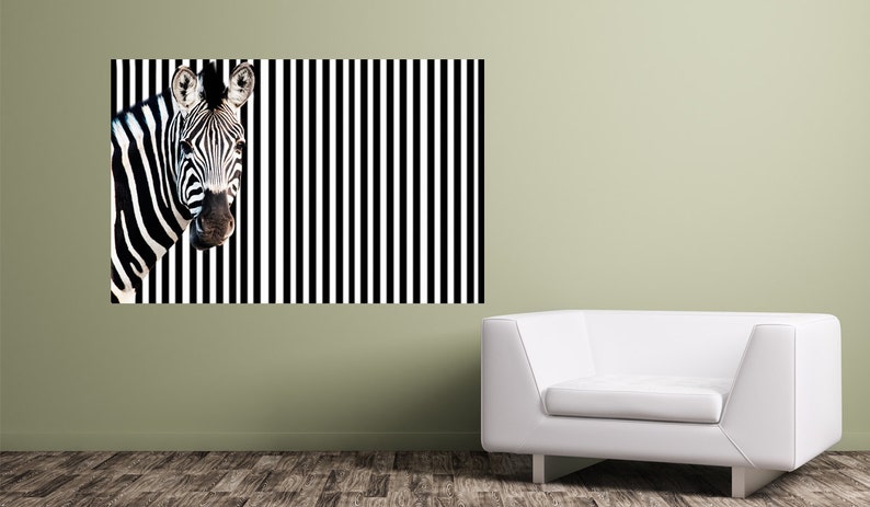 Zebra wall sticker room decor, zebra wall decal removable vinyl animal zebra room design. zebra print stripe mural zebras wall art img060 image 4