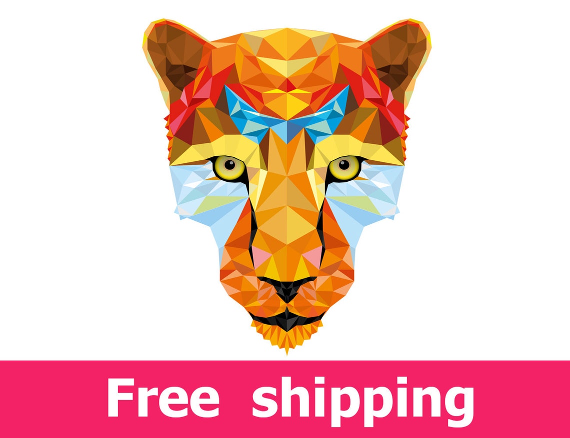Geometric Wall Decal Leopard Geometric Decal Tiger Geometric Etsy