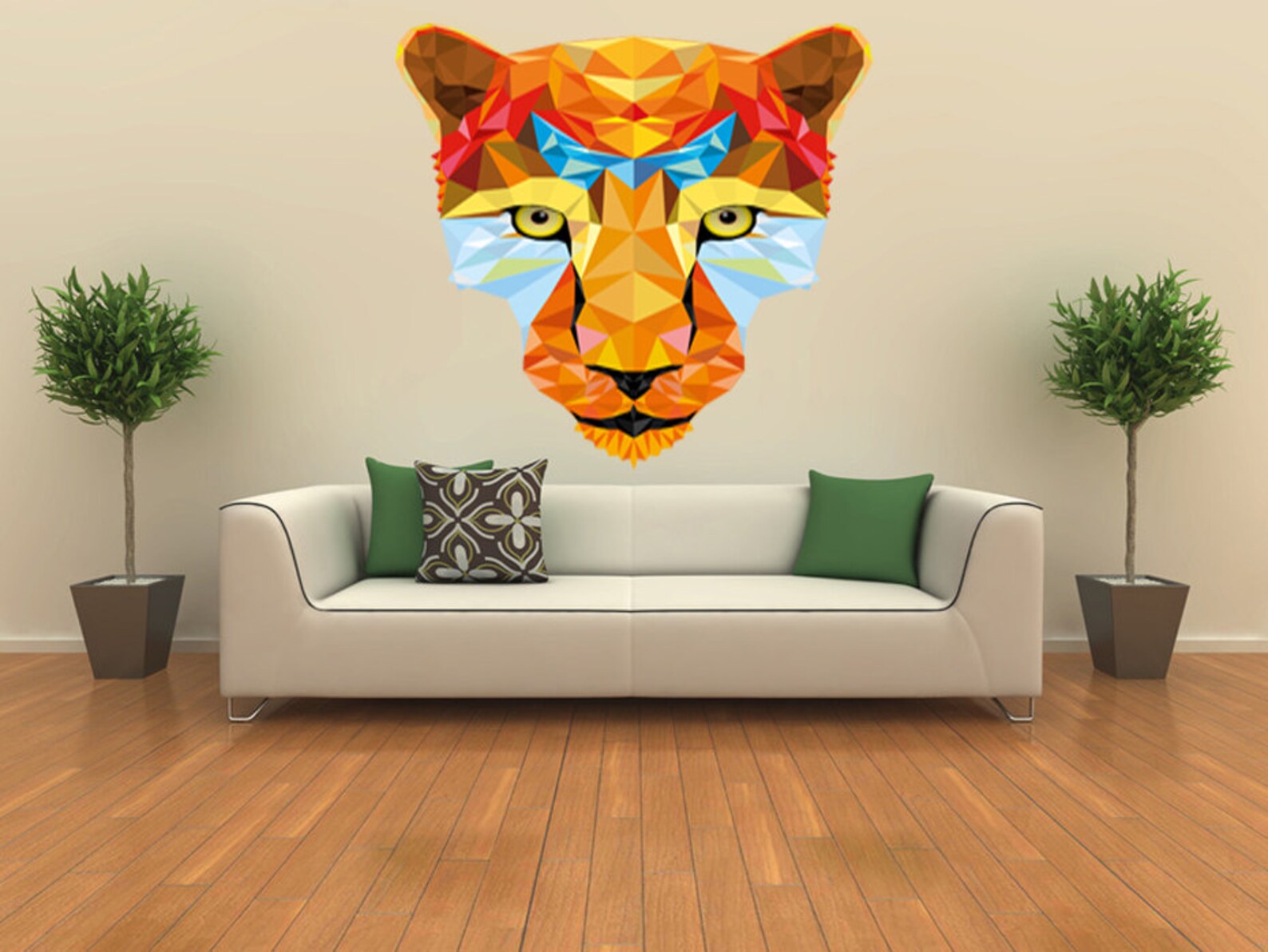 Geometric Wall Decal Leopard Geometric Decal Tiger Geometric Etsy