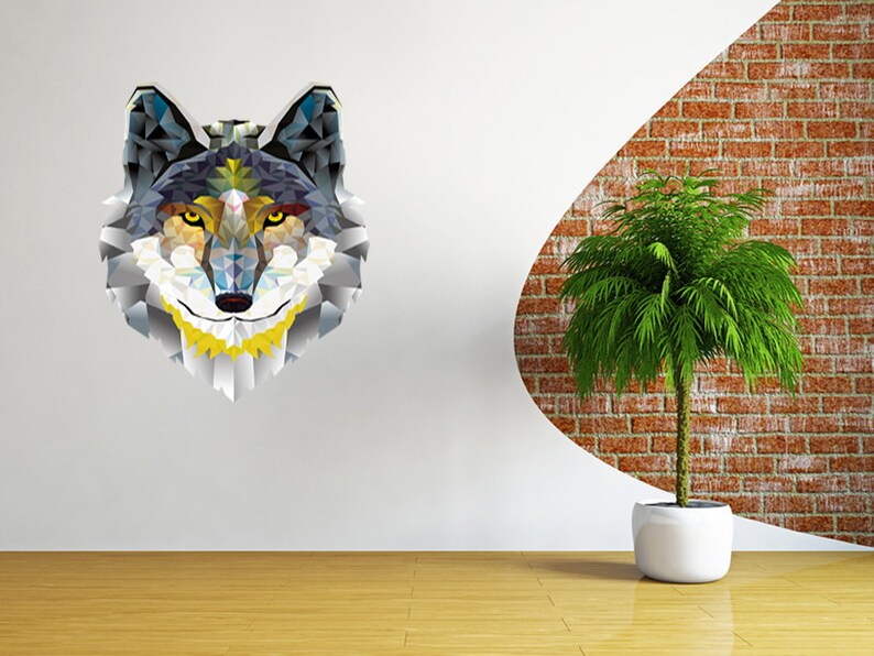 Geometric Wall Decal Wolf Geometric Decal Fox Geometric Home Etsy