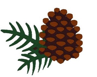 Pinecone Embroidery Design: Fir Leaves Pattern (Digital Download)