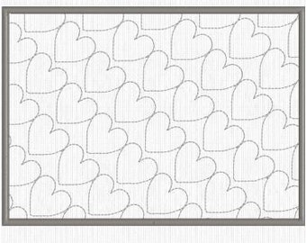 In The Hoop ITH, Machine Embroidery Mug Rug Design Pattern 5x7, Heart Quilting
