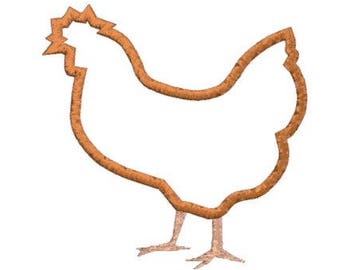 Applique Embroidery File Design Pattern Hen, Chicken
