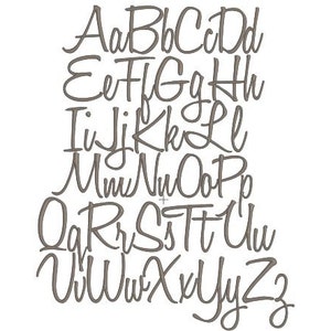 3&quot; Classic Script Cursive Handwriting Style Embroidery Font Monogram for Instant Download