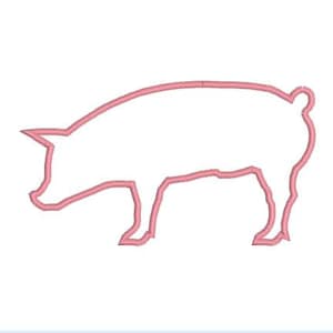 Applique Embroidery Applique Show Pig Profile Design File