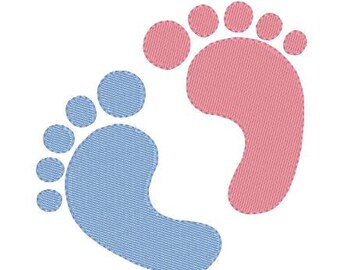 Embroidery Design Newborn Baby Footprint Feet Filled Design Instant Download