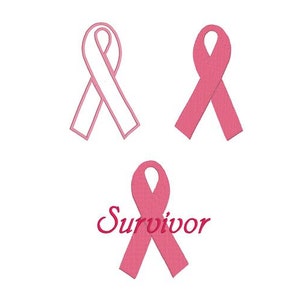 Embroidery Design Pattern -Three Files Breast Cancer Awareness Ribbon