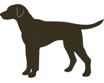 Embroidery Applique Labrador Dog Profile Design File Filled and Applique