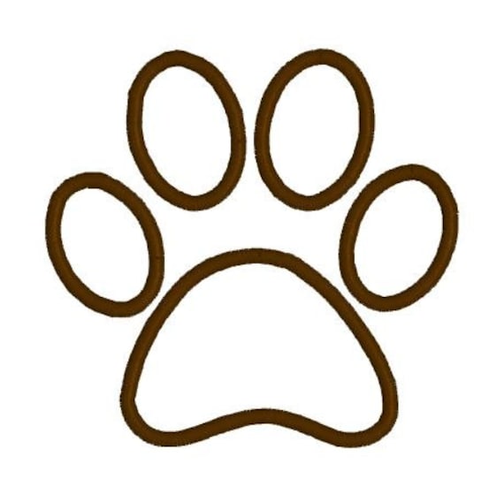Embroidery Design Pattern Applique Dog Paw Print Outline File