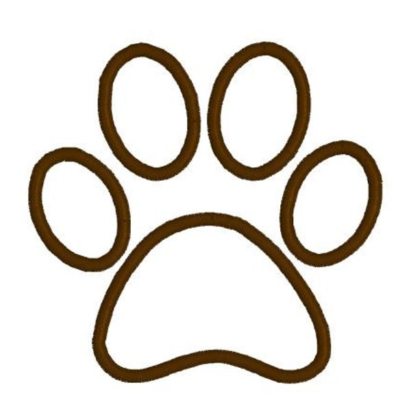 Applique Embroidery Design Pattern Applique Dog Paw Print Outline File Instant Download