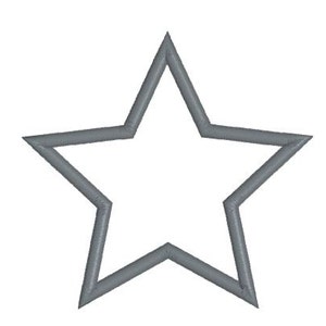 May include: A gray outline of a five-pointed star.