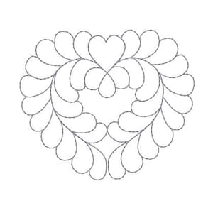 Redwork Machine Embroidery Design Heart Valentines Pattern Redwork Bluework Scroll Wreath