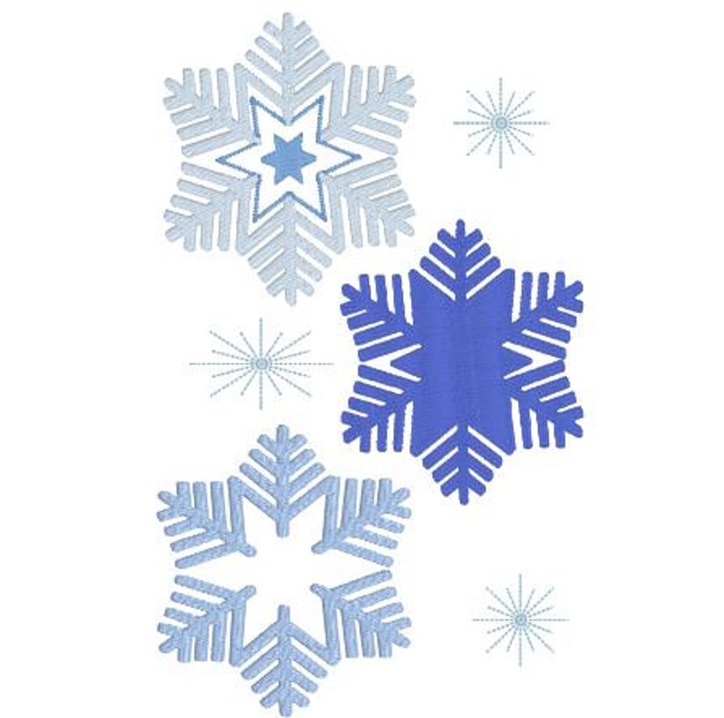 Machine Embroidery Design Frozen Snowflake Trio image 1