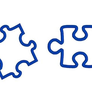 Applique Two Puzzle Pieces Machine Embroidery Applique Design Pattern