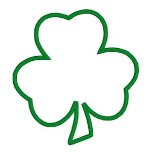 May include: A green outline of a three-leaf clover.