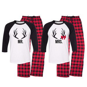 Mr And Mrs Christmas Pajamas Matching Christmas Pajama Sets Etsy