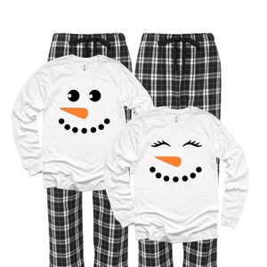 Snowman Pajamas, Snowmen Face Pajamas, Matching Family Pajamas, Christmas Pajamas, His and Hers Xmas Pjs, Christmas 2021 Pajamas, holiday