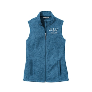 Nurse Fleece Vest, Personalized Gifts for Nurses, Custom Nursing Apparel, Personalized Fleece Sweater Vest, Custom Nurse Designs with Names