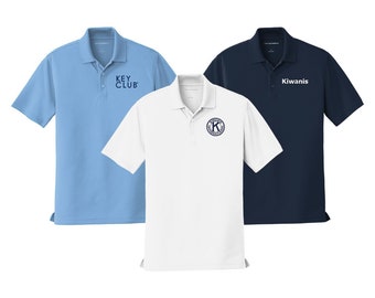 Kiwanis International Monogrammed Polo Top Gift for men, Dry Fit Polo, Key Club Clothing moisture breathable polo