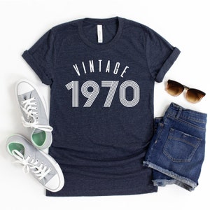 Vintage 1970 T-shirt, 50th Birthday Tshirt, Birthday Shirts, Born in the year 1970 tee, 50th Birthday gift, birthday apparel, 50th clothing