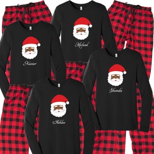 Black Santa Claus Family Pajamas, 2022 Christmas Pajamas, Matching Family Pajamas, Brown Santa, African American Santa Claus, Sleepwear Gift