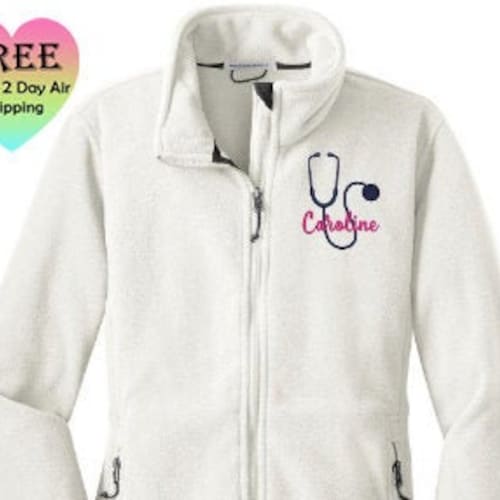 Nurse Jacket LIGHTWEIGHT Fleece Zip up Personalized Nurse Etsy