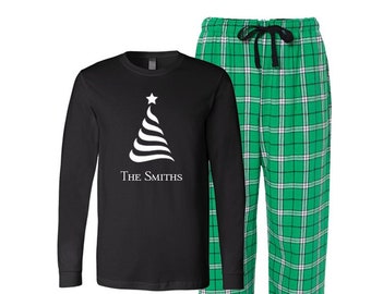 Christmas Pajamas, Christmas Tree PJS, Matching Family Pajamas, Flannel Pajamas, holiday pajamas, Christmas pjs, personalized pajamas