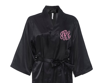 Monogrammed satin robe, Personalized satin robe, custom satin robe, birthday robe, anniversary robe, girls gift idea, spa party gifts, robe