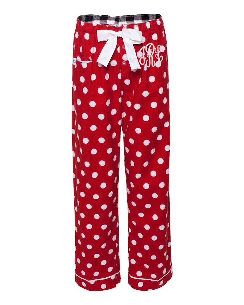 Monogrammed Flannel Pants in Red Personalized Flannel Pajama Etsy