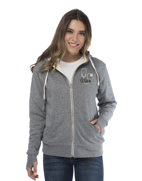 Chaqueta de enfermera sudadera con capucha con cremallera | Etsy España