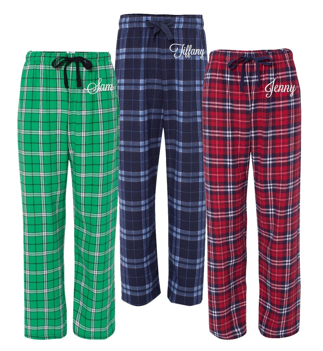 Personalized Christmas Pajamas, Flannel Pjs, Monogrammed Flannel Pajama ...