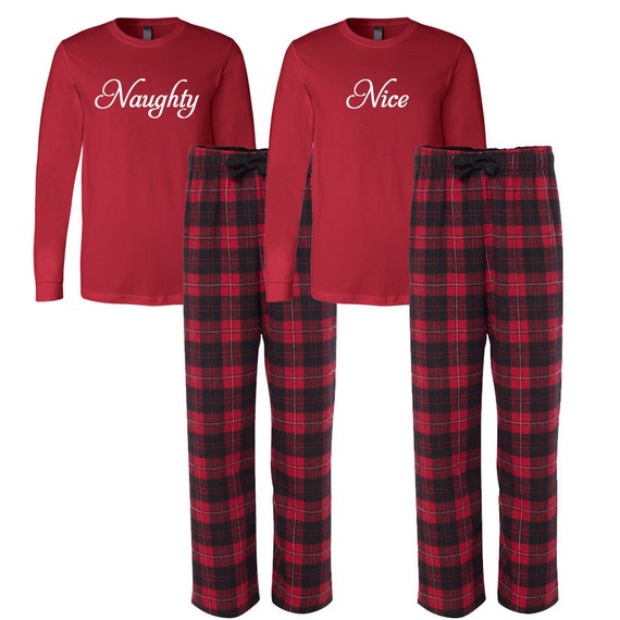 Naughty and Nice Flannel Pj Set, Christmas Pajamas, Couple's Christmas Flannel  Pajama Set, Matching Christmas Pajamas, Holiday Pajamas -  Denmark