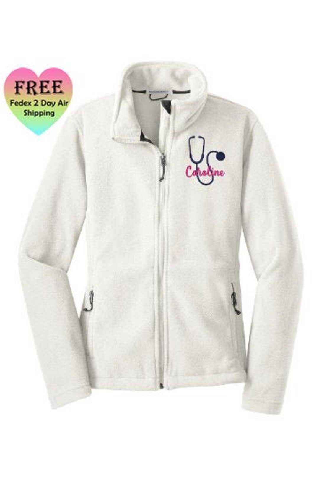 Nurse Jacket Midweight Fleece Zip up Personalized Nurse - Etsy Canada