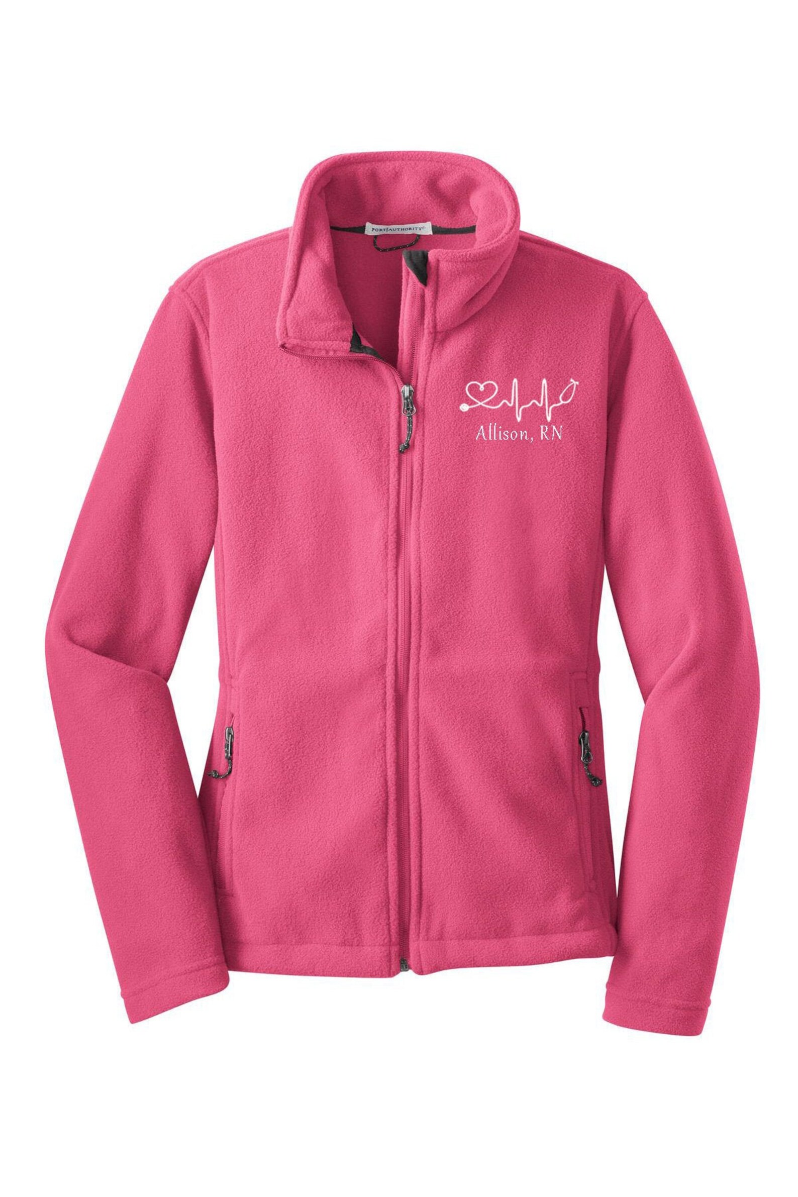 Nurse Jacket Midweight Fleece Zip Up Personalized Nurse Etsy