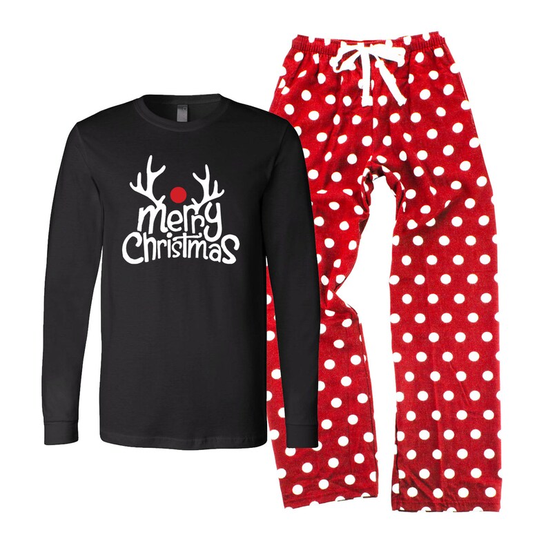 Merry Christmas Family Pajamas Reindeer Pajamas Matching Etsy