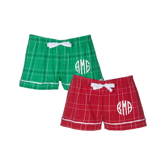 Personalized Flannel Boxers / Monogrammed Boxer Shorts / Plaid