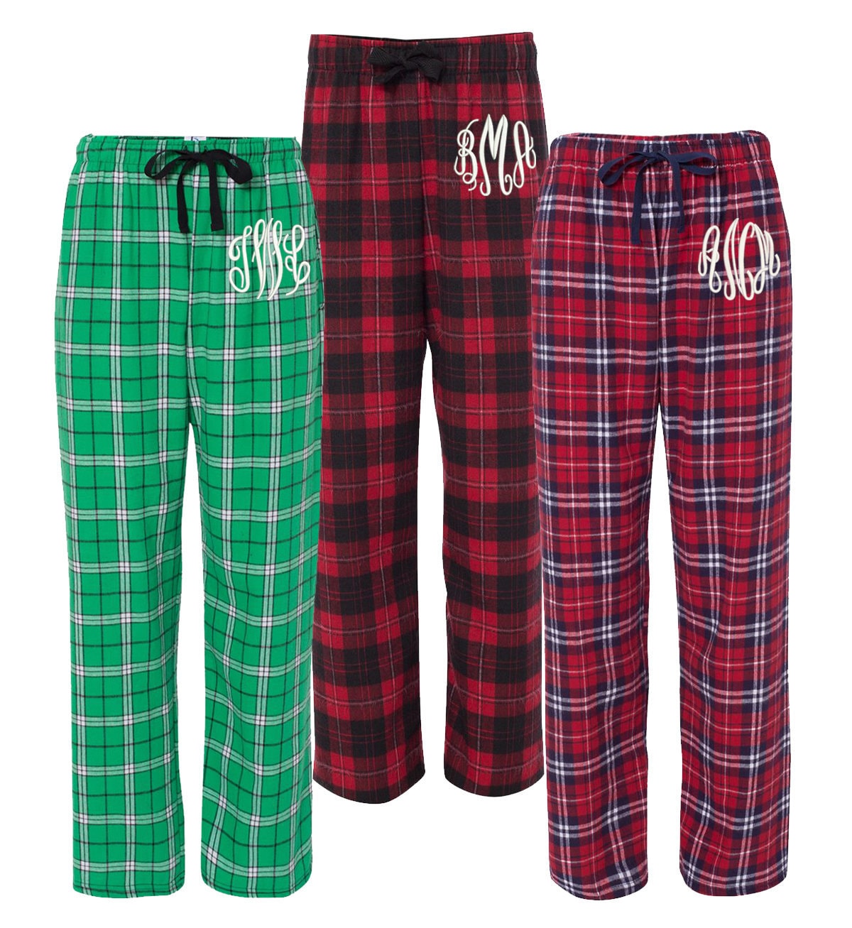 Monogrammed Plaid Flannel Pants 