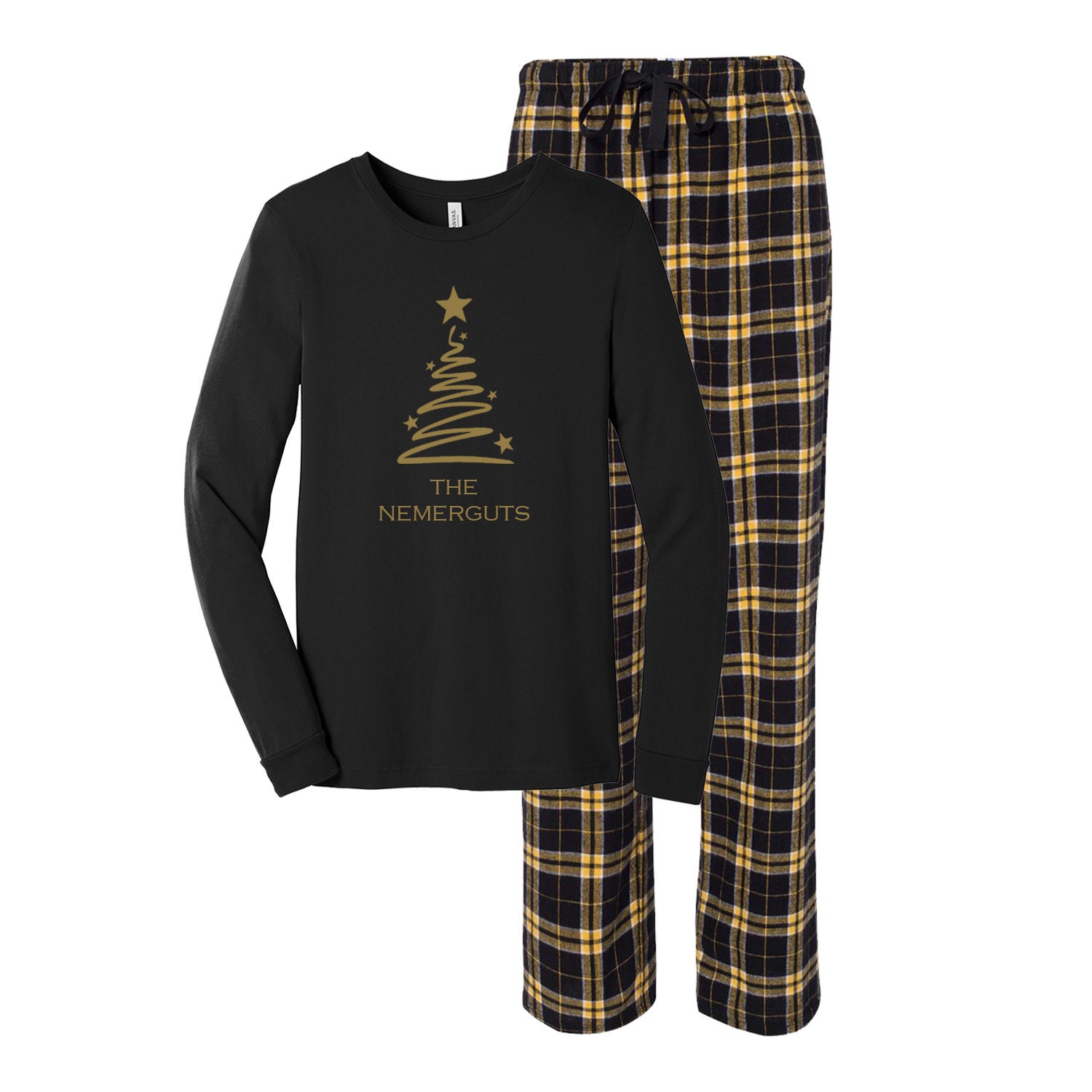 Black and outlet gold christmas pajamas