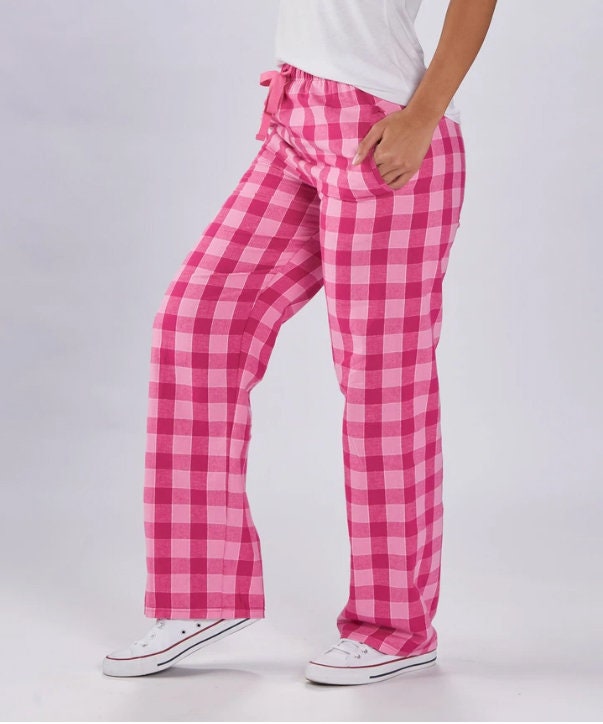 Womens Valentine's Day Flannel Pajama Pants-Plaid Lounge Pants, Cotton  Blend Pajama Bottoms, Fuchsia Squares, M price in UAE,  UAE