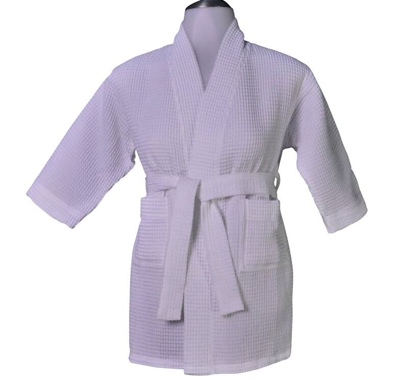 Monogrammed Kids Waffle Weave Robe Youth Waffle Weave Bath Etsy