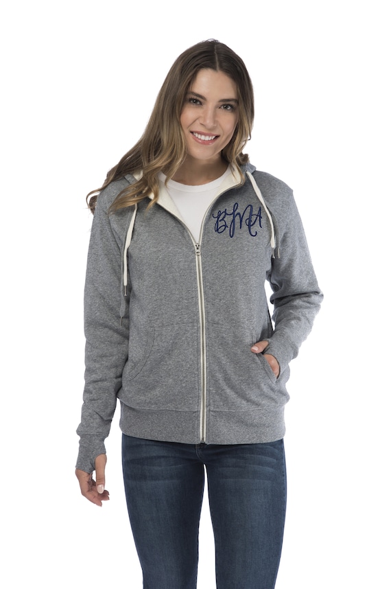 Sherpa Lined Monogram Zip up Hoodie 